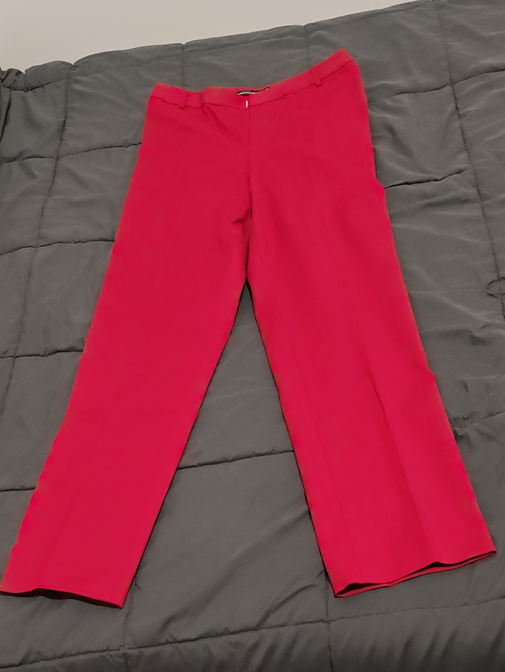 Women's Red Straight-Leg Dress Pants